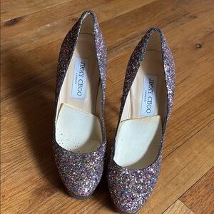 Jimmy Choo Multicolored Glittery Heels